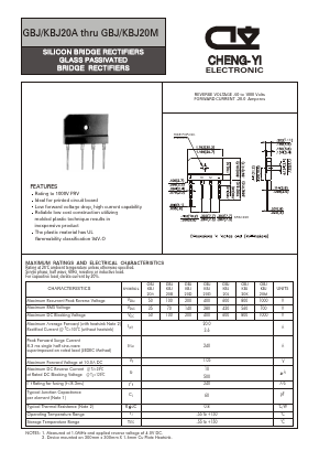 GBJ20G Datasheet PDF CHENG-YI ELECTRONIC CO., LTD.