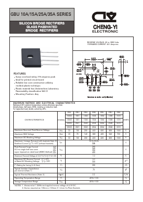 GBU3504 Datasheet PDF CHENG-YI ELECTRONIC CO., LTD.