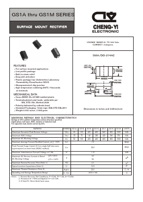 GS1A Datasheet PDF CHENG-YI ELECTRONIC CO., LTD.