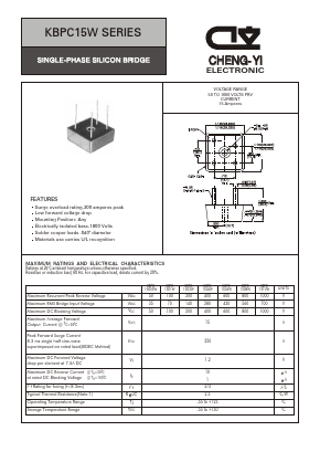 KBPC1506W Datasheet PDF CHENG-YI ELECTRONIC CO., LTD.