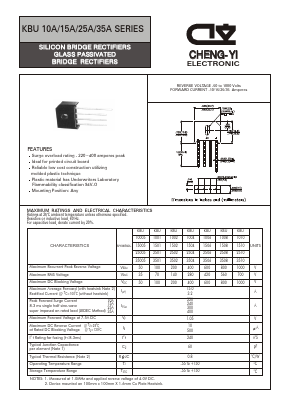 KBU10A Datasheet PDF CHENG-YI ELECTRONIC CO., LTD.