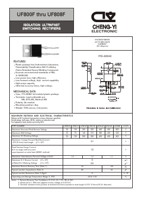 UF808F Datasheet PDF CHENG-YI ELECTRONIC CO., LTD.