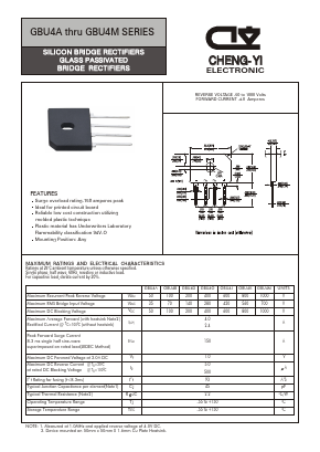 GBU4A Datasheet PDF CHENG-YI ELECTRONIC CO., LTD.
