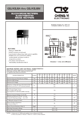 KBJ8D Datasheet PDF CHENG-YI ELECTRONIC CO., LTD.