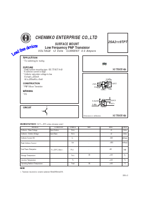 2SA2119TPT Datasheet PDF CHENMKO CO., LTD.