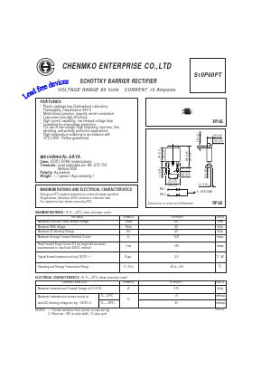 S10P60PT Datasheet PDF CHENMKO CO., LTD.