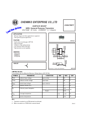 CH847BPT Datasheet PDF CHENMKO CO., LTD.