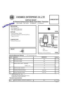 CHM02N7NPT Datasheet PDF CHENMKO CO., LTD.