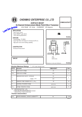 CHM65A3PAPT Datasheet PDF CHENMKO CO., LTD.