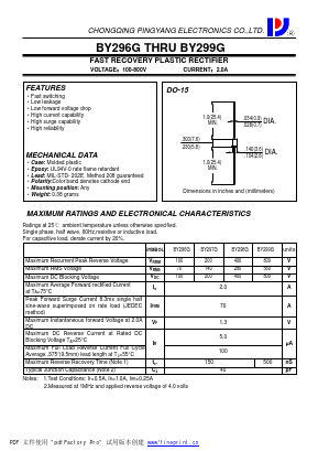 BY296G Datasheet PDF CHONGQING PINGYANG ELECTRONICS CO.,LTD