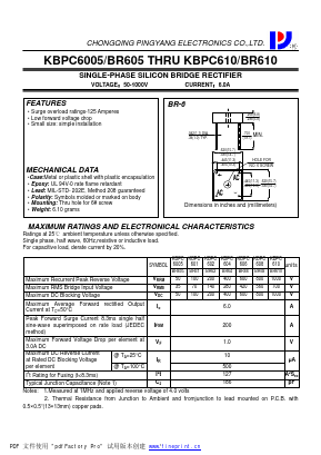 BR61 Datasheet PDF CHONGQING PINGYANG ELECTRONICS CO.,LTD