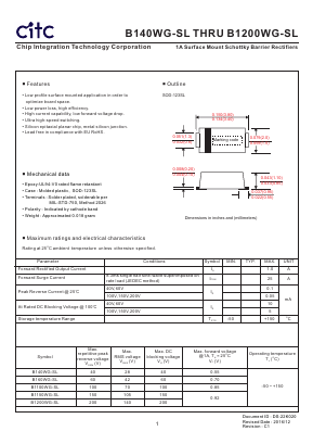 B140WG-SL Datasheet PDF Chip Integration Technology Corporation