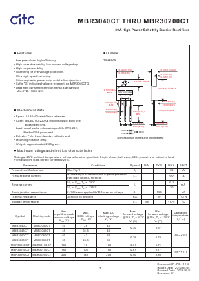 MBR30200CT Datasheet PDF Chip Integration Technology Corporation