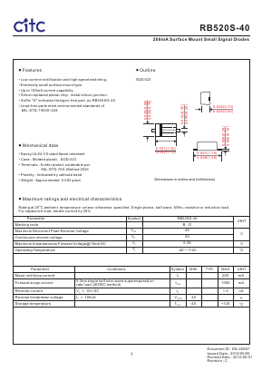 RB520S-40 Datasheet PDF Chip Integration Technology Corporation