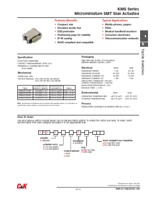 KMS231G Datasheet PDF C and K Components