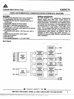 C65SC02-ACI-3 Datasheet PDF California Micro Devices => Onsemi