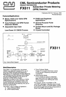 FX611 Datasheet PDF CML Microsystems Plc
