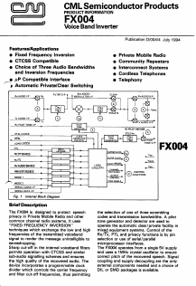 FX004JG Datasheet PDF CML Microsystems Plc