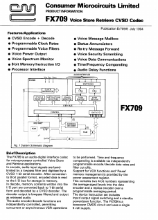 FX709J Datasheet PDF CML Microsystems Plc
