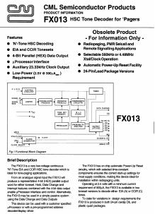 FX013J Datasheet PDF CML Microsystems Plc