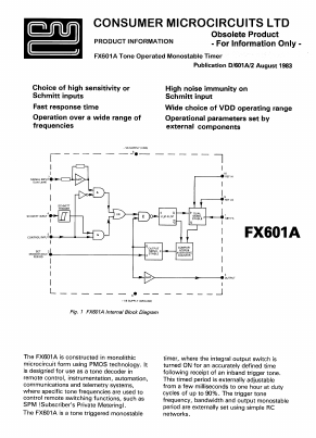 FX601A Datasheet PDF CML Microsystems Plc