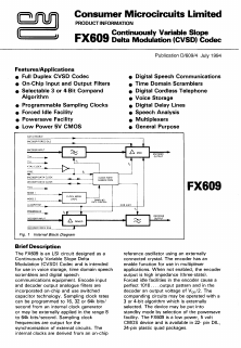 FX609 Datasheet PDF CML Microsystems Plc