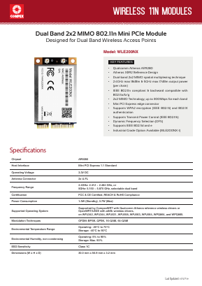 WLE200NX7A0000S Datasheet PDF Compex Systems Pte. Lte.