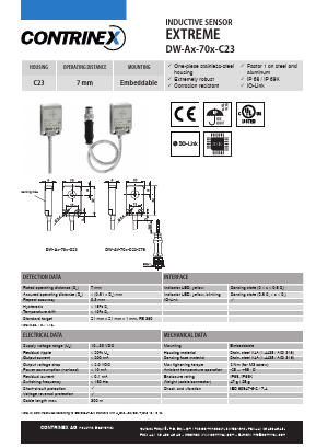 DW-AD-703-C23 Datasheet PDF Contrinex AG Industrial Electronics