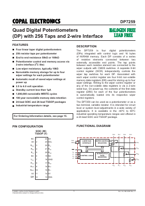DP7259 Datasheet PDF Copal Electronics