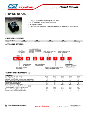 H12WD4850P Datasheet PDF Crydom Inc.,