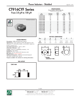 CT916CYF-560M Datasheet PDF Central Technologies