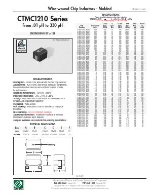 CTMC1210-R82K Datasheet PDF Central Technologies