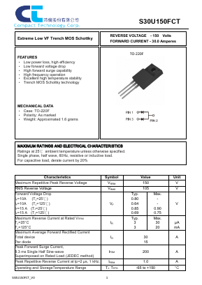 S30U150FCT Datasheet PDF Compact Technology Corp.