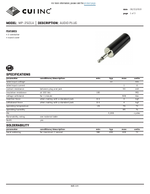 MP-2501A Datasheet PDF CUI INC
