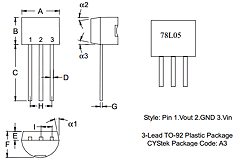 LM78L05BA3 Datasheet PDF Cystech Electonics Corp.