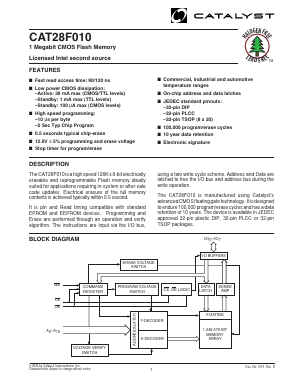 CAT28F010-90 Datasheet PDF Catalyst Semiconductor => Onsemi