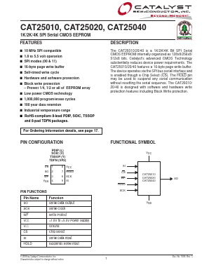 CAT25010VA-GT3 Datasheet PDF Catalyst Semiconductor => Onsemi