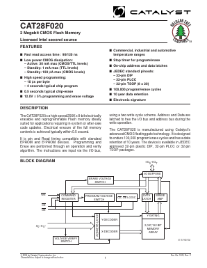 CAT28F020P-12T Datasheet PDF Catalyst Semiconductor => Onsemi