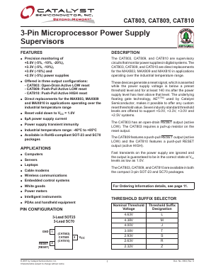 CAT803SSDI-T10 Datasheet PDF Catalyst Semiconductor => Onsemi