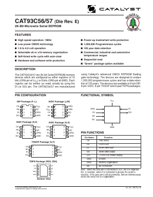 CAT93C56J Datasheet PDF Catalyst Semiconductor => Onsemi