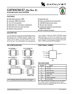 CAT93C56VET3 Datasheet PDF Catalyst Semiconductor => Onsemi