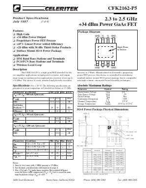 CFK2162-P5 Datasheet PDF Celeritek, Inc.