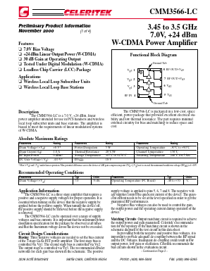 CMM3566-LC-000T Datasheet PDF Celeritek, Inc.