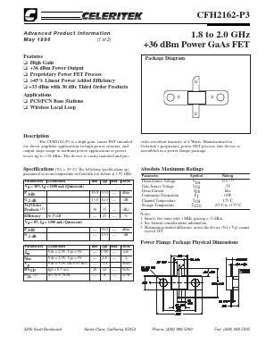 CFH2162-P3 Datasheet PDF Celeritek, Inc.