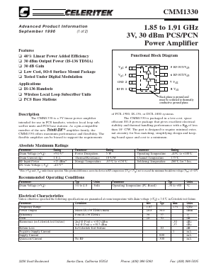 CMM1330 Datasheet PDF Celeritek, Inc.