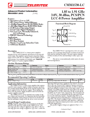PB-CMM1530-LC-00S0 Datasheet PDF Celeritek, Inc.