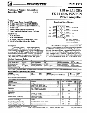 CMM1333-AK-00T0 Datasheet PDF Celeritek, Inc.