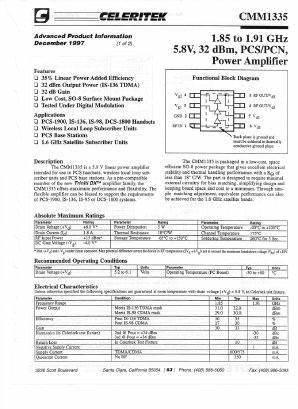 CMM1335-AK-00T0 Datasheet PDF Celeritek, Inc.