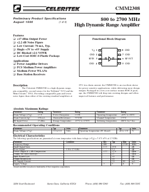 CMM2308-AJ Datasheet PDF Celeritek, Inc.