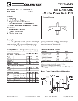 CFH2162-P1 Datasheet PDF Celeritek, Inc.